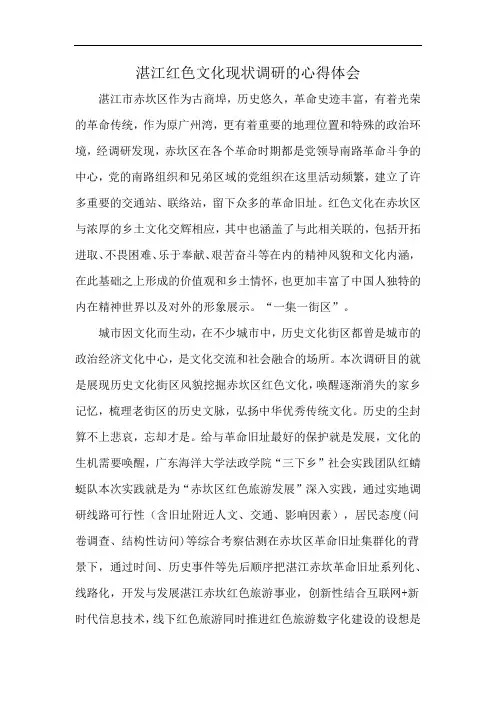 湛江红色文化现状调研的心得体会
