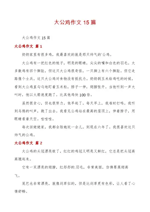 大公鸡作文15篇