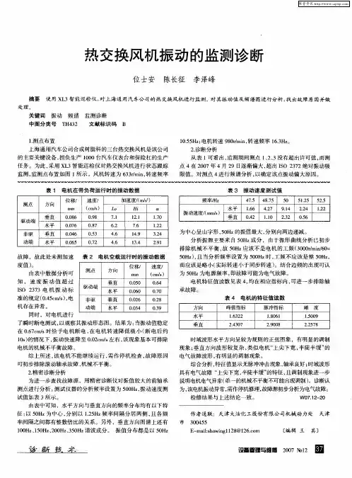 热交换风机振动的监测诊断