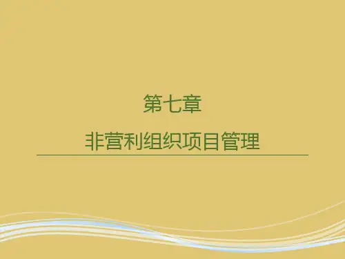 第7章 非营利组织项目管理《非营利组织管理学》PPT课件