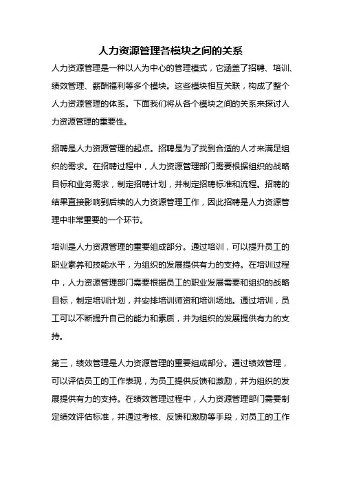 人力资源管理各模块之间的关系