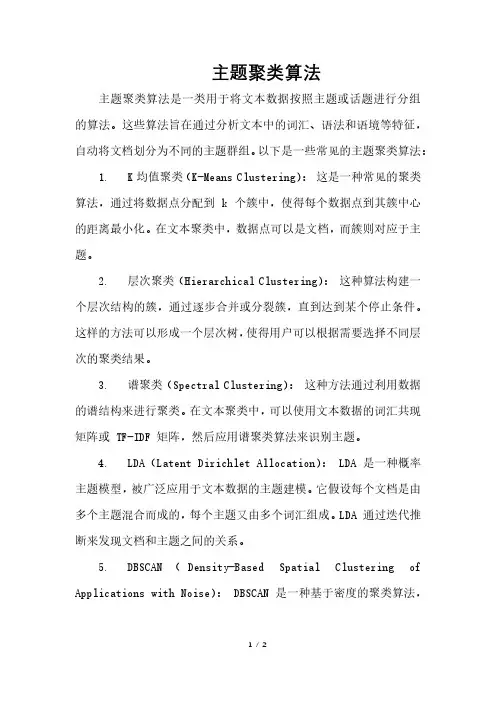 主题聚类算法