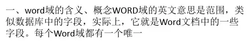 word域的概念作用及使用范例