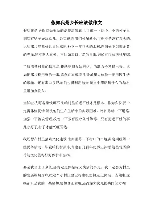 假如我是乡长应该做作文