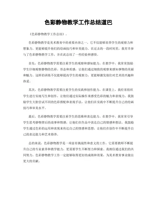 色彩静物教学工作总结道巴