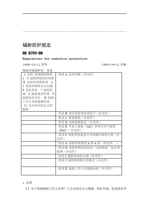 辐射防护规定GB87