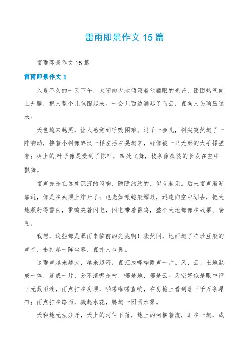雷雨即景作文15篇