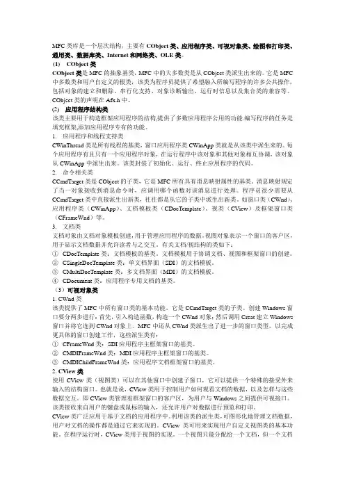 MFC类库的基本类