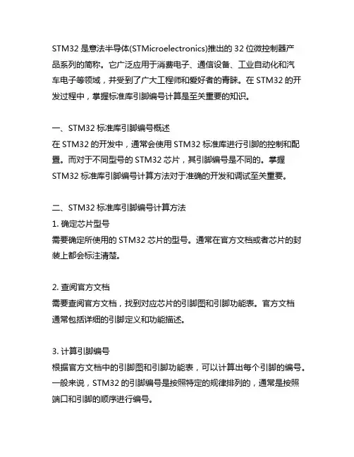 stm32 标准库引脚编号计算