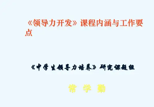 领导力开发课程内涵和工作要点