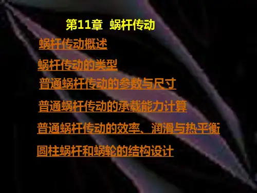 机械原理—蜗杆传动