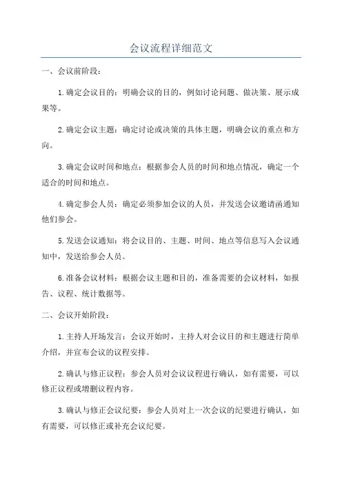 会议流程详细范文