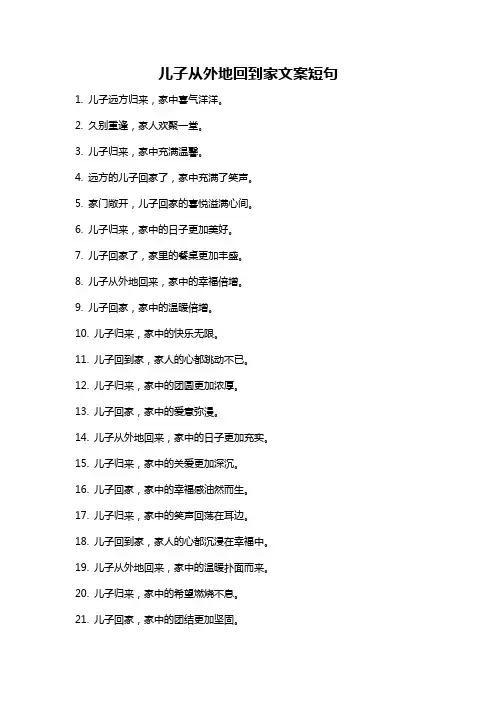 儿子从外地回到家文案短句