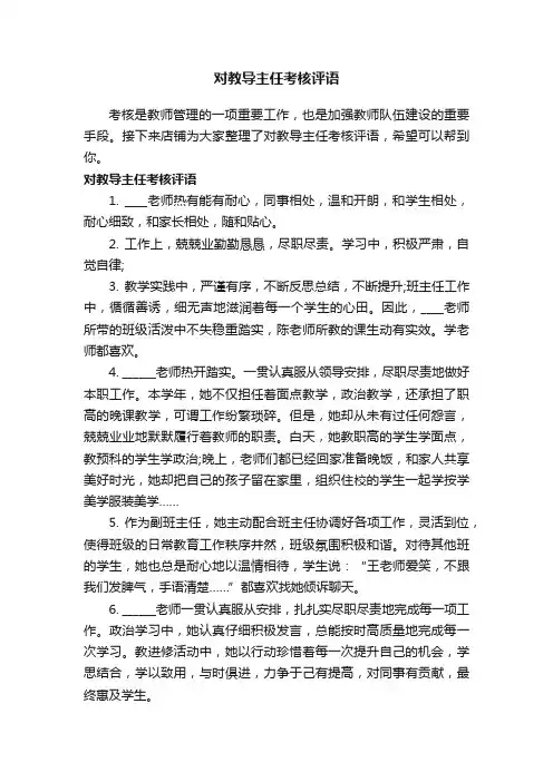 对教导主任考核评语