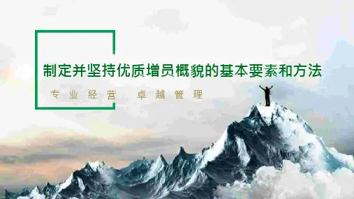制定并坚持优质增员概貌的基本要素和方法含备注 