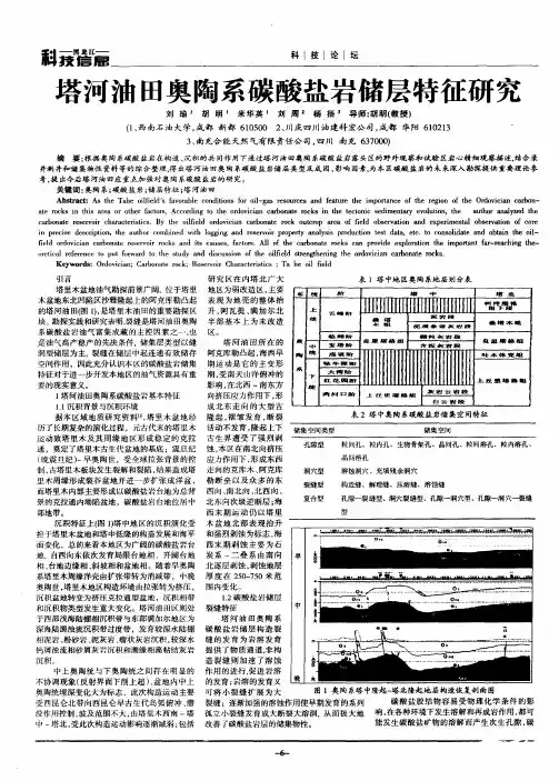 塔河油田奥陶系碳酸盐岩储层特征研究