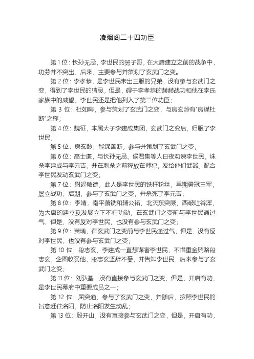 凌烟阁24功臣