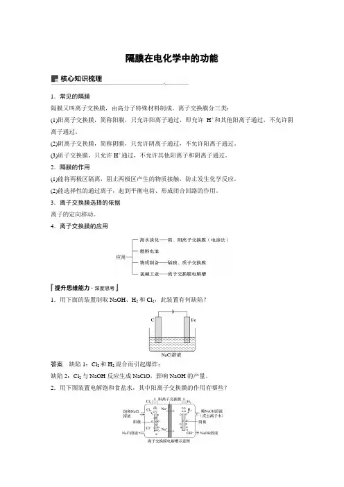 高中化学【隔膜在电化学中的功能】