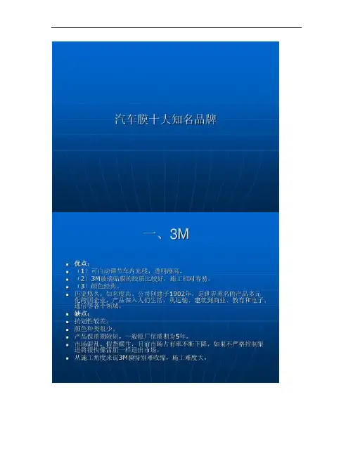 汽车膜十大知名品牌.