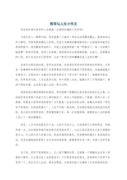 哲学与人生小作文
