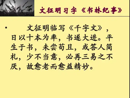文征明习字《书林纪事》鉴赏