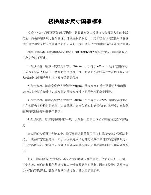 楼梯踏步尺寸国家标准