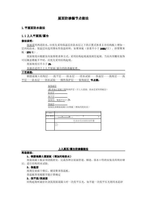 屋面防渗漏节点做法