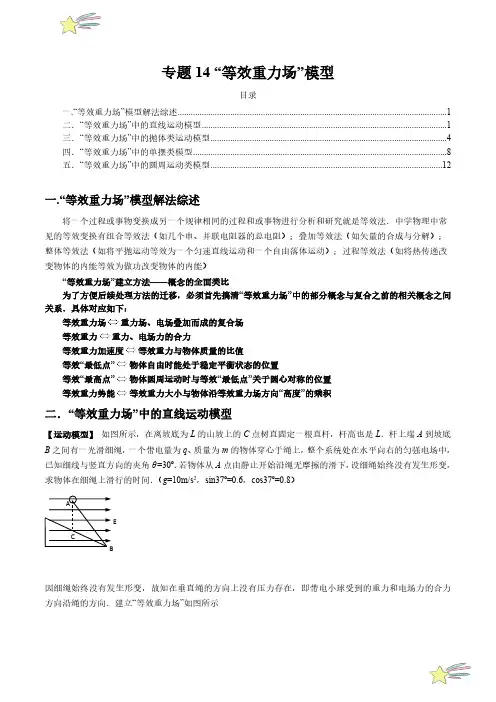 专题14 “等效重力场”模型(学生版) 2025年高考物理模型归纳