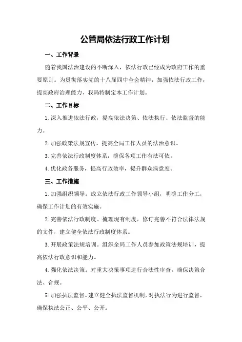 公管局依法行政工作计划
