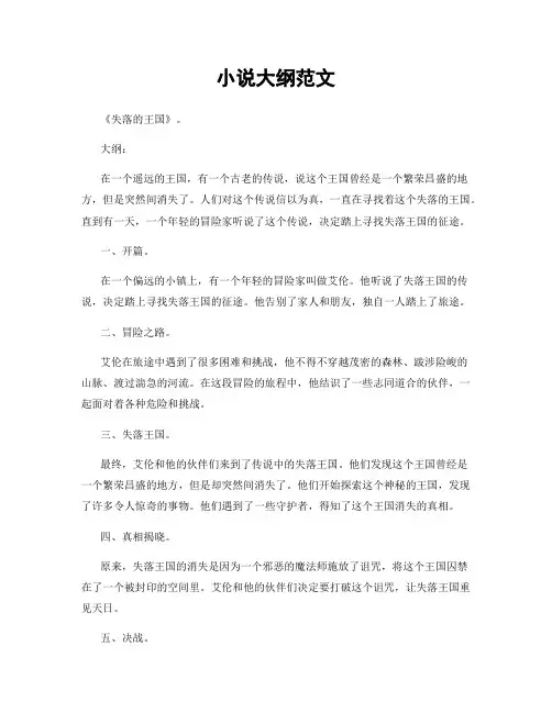 小说大纲范文
