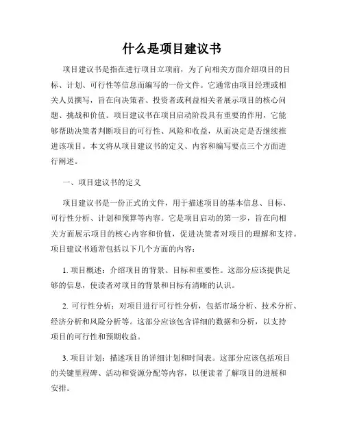什么是项目建议书