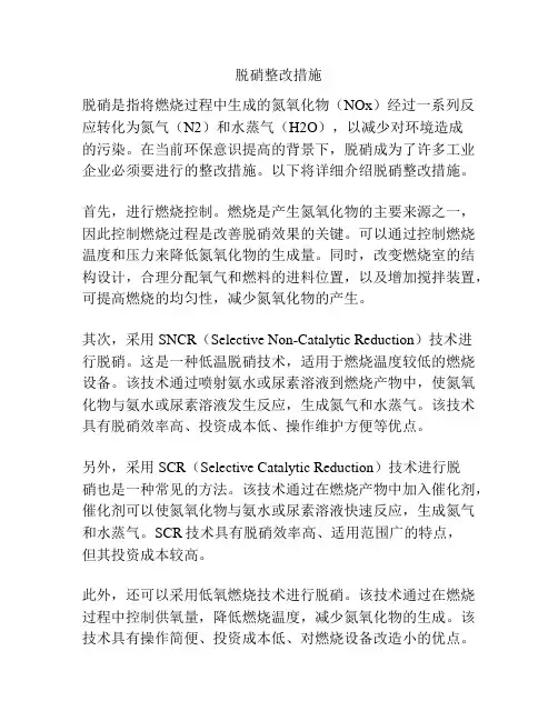 脱硝整改措施