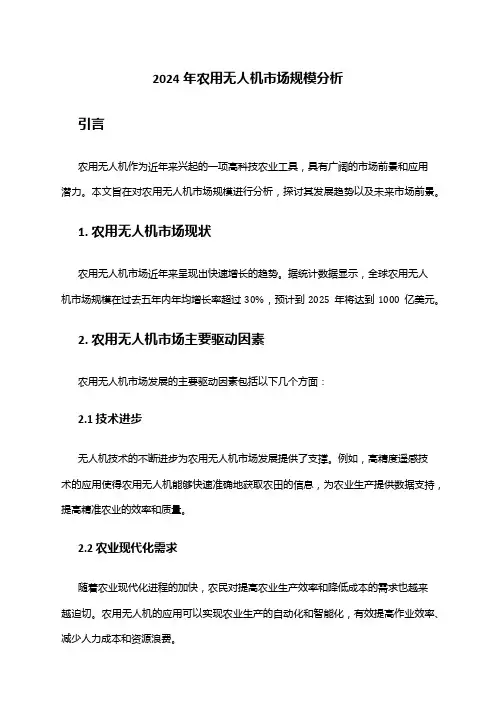 2024年农用无人机市场规模分析