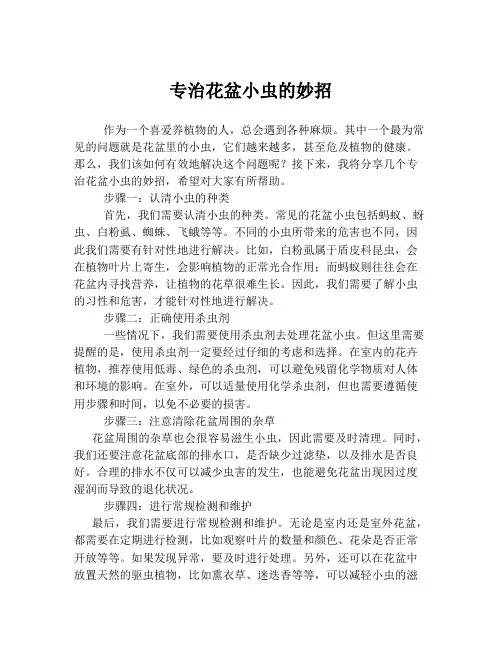 专治花盆小虫的妙招