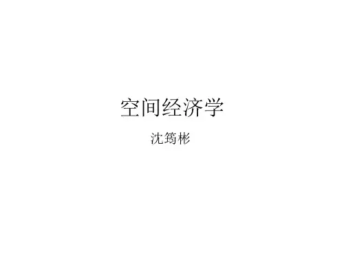空间经济学概述PPT