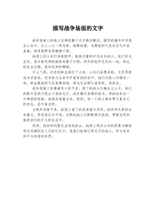 描写战争场面的文字
