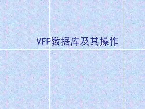 VFP数据库及其操作