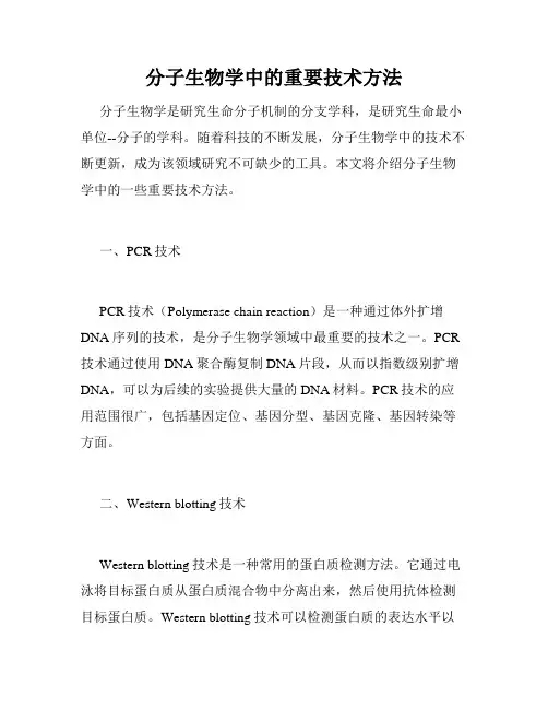 分子生物学中的重要技术方法