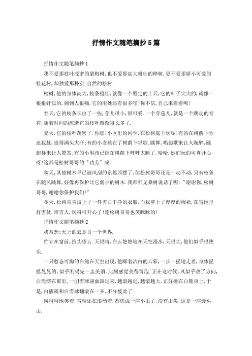 抒情作文随笔摘抄5篇
