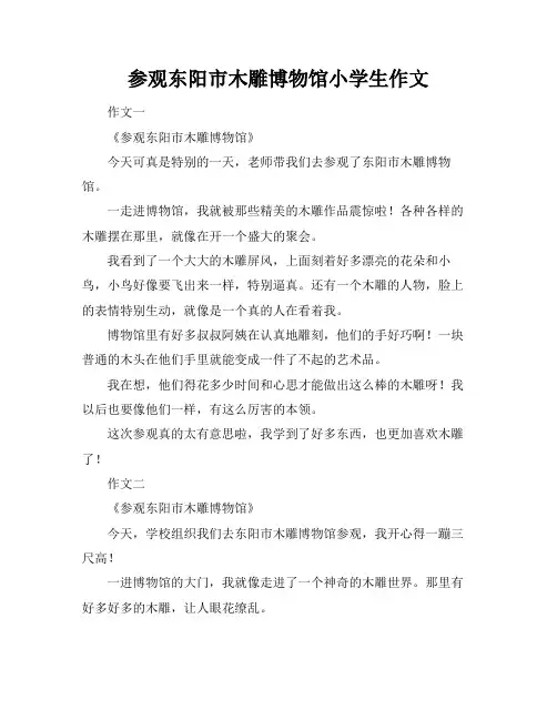 参观东阳市木雕博物馆小学生作文