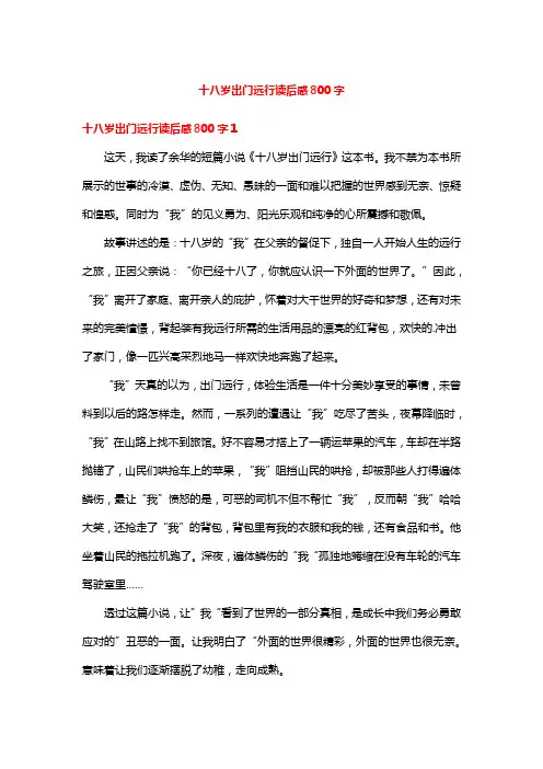 十八岁出门远行读后感800字