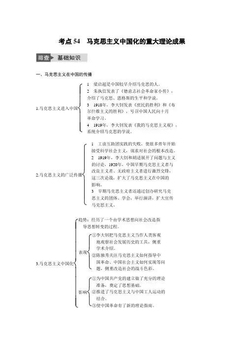 [高考历史]一轮复习 专题十三 考点54马克思主义中国化的重大理论成果 .docx