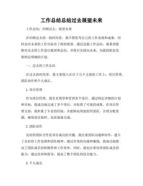 工作总结总结过去展望未来