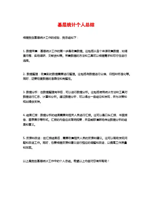 基层统计个人总结
