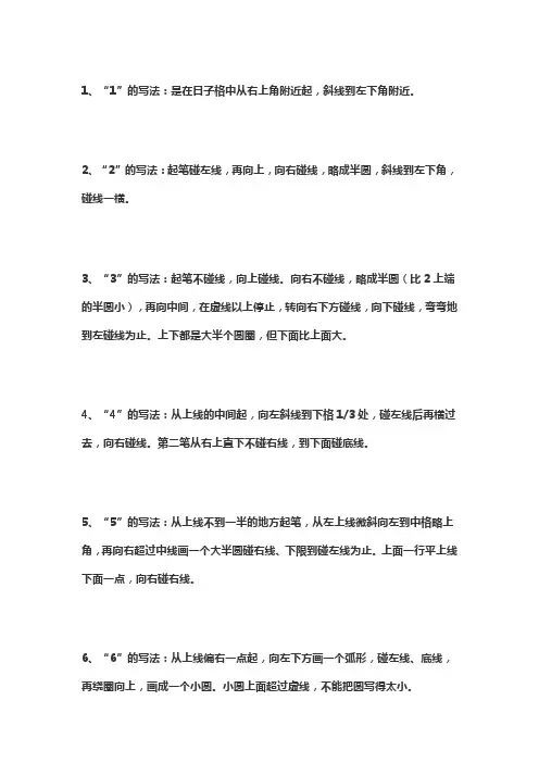 数字书写格式