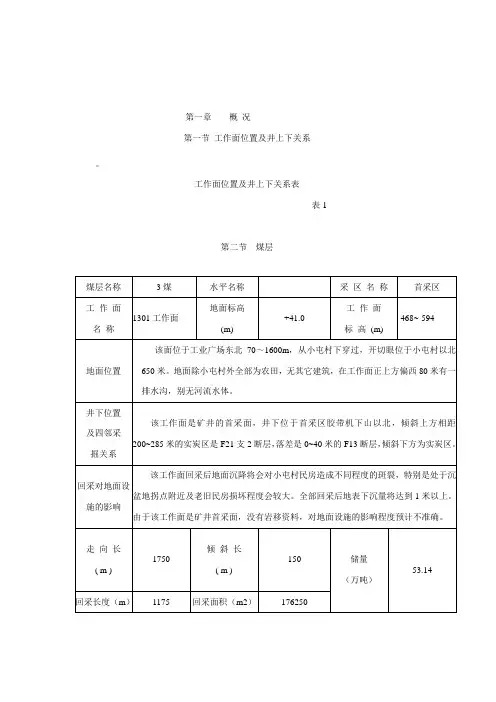 综采工作面设计