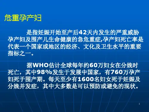 危重孕产妇PPT课件