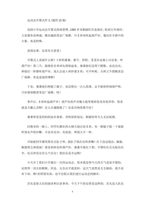 运动会开幕式作文(通用15篇)(最新)