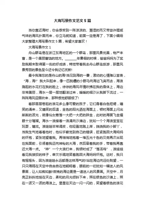 大海写景作文范文5篇