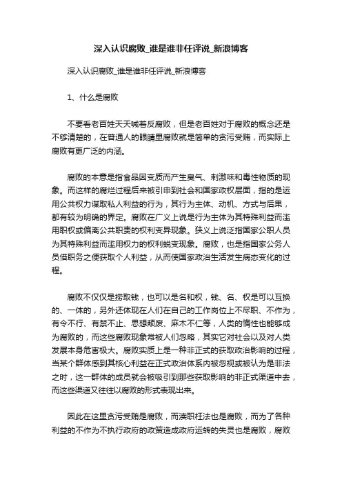 深入认识腐败_谁是谁非任评说_新浪博客
